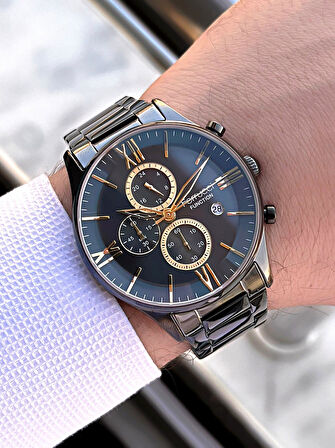 Ferrucci Çelik Kordon İç Fonksiyonları Aktif 2 Yıl Garantili Erkek Kol Saati+Bileklik F.FGG233.03