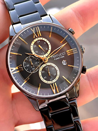 Ferrucci Çelik Kordon İç Fonksiyonları Aktif 2 Yıl Garantili Erkek Kol Saati+Bileklik F.FGG233.03