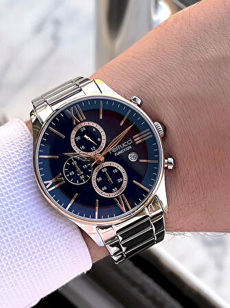 Ferrucci Çelik Kordon İç Fonksiyonları Aktif 2 Yıl Garantili Erkek Kol Saati+Bileklik F.FGG233.06