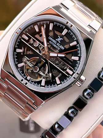 Daniel Klein Otomatik Mehtap Ve Güneş Kadranlı Bileklik Hediyeli 3 Atm Erkek Kol Saat FDK.14268.K3