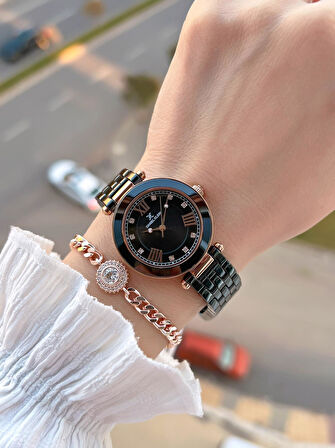 Daniel Klein Seramik Kordon Taşlı Kadran 2 Yıl Garantili 3 Atm Kadın Kol Saati+Bileklik Hediyeli SM5