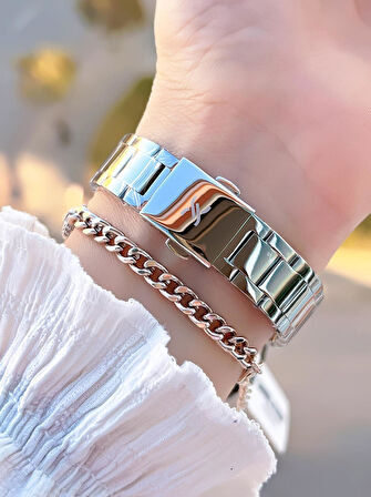 Daniel Klein Çelik Kordon 30 Mt Suya Dayanıklı Kadın Kol Saati+Bileklik BYN.10953.1