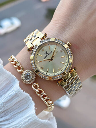 Daniel Klein Çelik Kordon 30 Mt Suya Dayanıklı Kadın Kol Saati+Bileklik BF.GF.10109.3