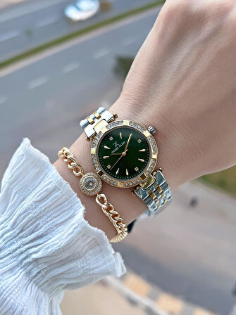 Daniel Klein 2 Yıl Garantili Çelik Kordon 30 Mt Suya Dayanıklı Kadın Kol Saati+Bileklik BF.G.10109.3