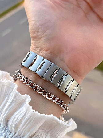 Daniel Klein 2 Yıl Garantili Çelik Kordon 30 Mt Suya Dayanıklı Kadın Kol Saati+Bileklik BF.G.10055.1