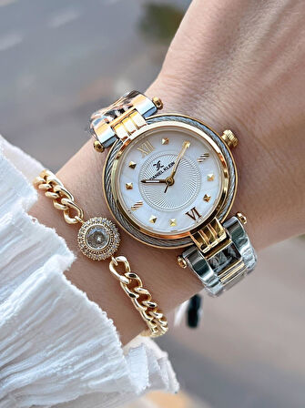 Daniel Klein 2 Yıl Garantili Çelik Kordon 30 Mt Suya Dayanıklı Kadın Kol Saati+Bileklik BF.G.10070.3