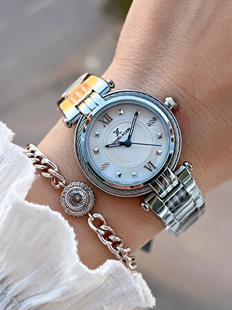 Daniel Klein 2 Yıl Garantili Çelik Kordon 30 Mt Suya Dayanıklı Kadın Kol Saati+Bileklik BF.G.10070.1