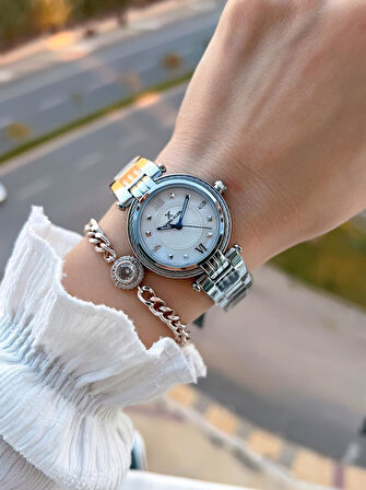 Daniel Klein 2 Yıl Garantili Çelik Kordon 30 Mt Suya Dayanıklı Kadın Kol Saati+Bileklik BF.G.10070.1