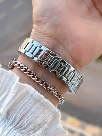 Daniel Klein 2 Yıl Garantili Çelik Kordon 30 Mt Suya Dayanıklı Kadın Kol Saati+Bileklik BF.G.10070.1