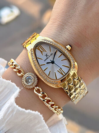 Daniel Klein Çelik Kordon 30 Mt Suya Dayanıklı Kadın Kol Saati+Bileklik BF.GF.10067.2