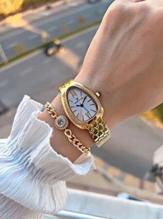 Daniel Klein Çelik Kordon 30 Mt Suya Dayanıklı Kadın Kol Saati+Bileklik BF.GF.10067.2