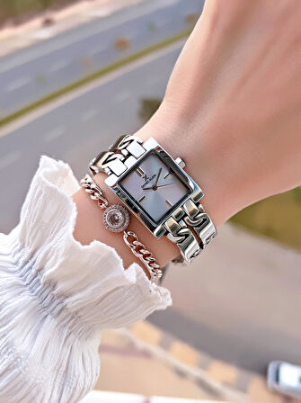 Daniel Klein Çelik Kordon 30 Mt Suya Dayanıklı Kadın Kol Saati+Bileklik BF.GF.10821.1