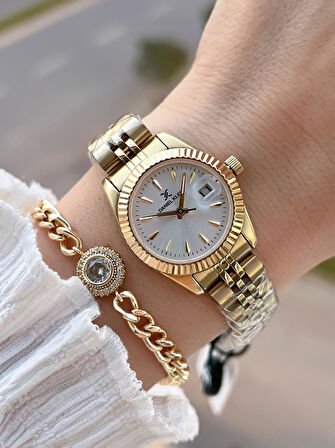 Daniel Klein 2 Yıl Garantili Jubile Kordon 3 Atm Suya Dayanıklı Kadın Kol Saati+Bileklik F.Z.10030.3