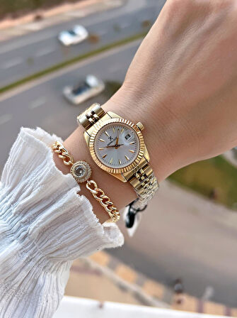 Daniel Klein 2 Yıl Garantili Jubile Kordon 3 Atm Suya Dayanıklı Kadın Kol Saati+Bileklik F.Z.10030.3