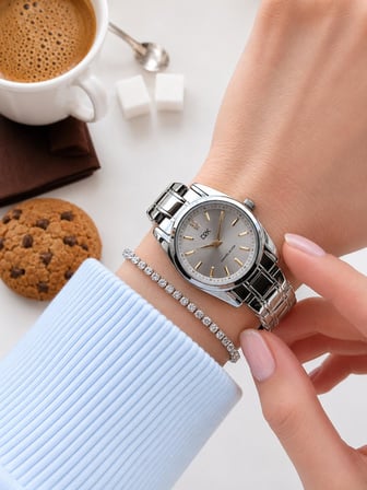 Daniel Klein 2 Yıl Garantili Çelik Kordon 3 Atm Suya Dayanıklı Kadın Kol Saati+Bileklik F.G.14494.6