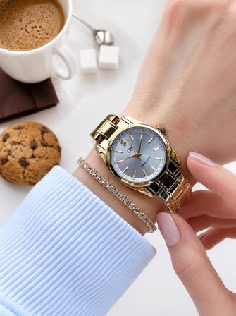 Daniel Klein 2 Yıl Garantili Çelik Kordon 3 Atm Suya Dayanıklı Kadın Kol Saati+Bileklik F.G.14494.12