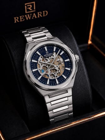 Reward Otomatik Luxury Seri Erkek Saati Çelik Kordon 5 ATM Su Geçirmez 2 Yıl Garanti RW.EO.001