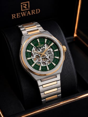 Reward Otomatik Luxury Seri Erkek Saati Çelik Kordon 5 ATM Su Geçirmez 2 Yıl Garanti RW.EO.004