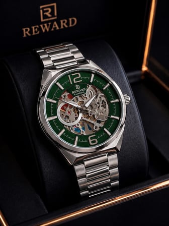 Reward Otomatik Luxury Seri Erkek Saati Çelik Kordon 5 ATM Su Geçirmez 2 Yıl Garanti RW.RQ.001