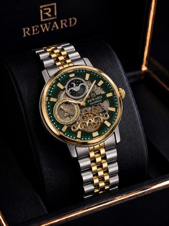 Reward Otomatik Özel Premium Seri Erkek Saati Çelik Kordon 5 ATM Su Geçirmez 2 Yıl Garanti RW.WS04