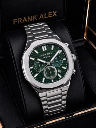 Frank Alex Kronometreli Kadran 2 Yıl Garantili Çelik Kordon 3 Atm Erkek Kol Saati FG.X7275.4