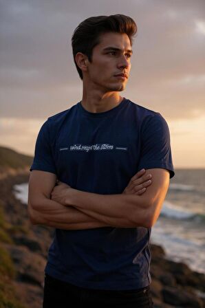 Erkek Slim Fit Enjeksiyon Baskılı Pamuklu T-Shirt