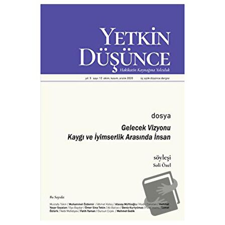 Yıl: 3 Sayı: 12 Ekim, Kasım, Aralık 2020