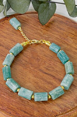 Amazonit Taşı Doğal Taş Bileklik