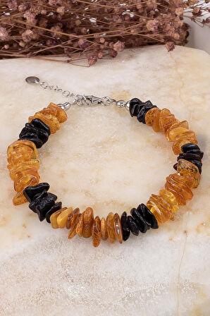 Sertifikalı Kehribar Bileklik ( 925 Ayar Gümüş Aparatlı )