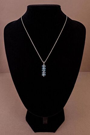 Topaz Taşı Kolye ( 925 Ayar Gümüş Aparat ve Zincirli)
