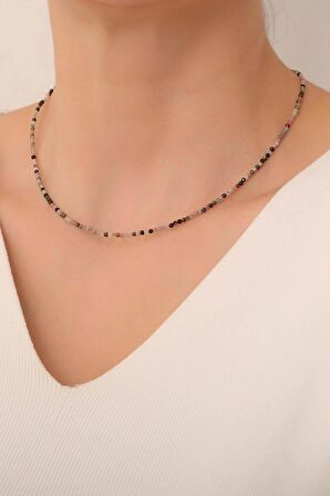 Turmalin Taşı Kolye ( 925 Ayar Gümüş Aparatlı )