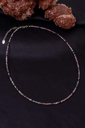 Turmalin Taşı Kolye ( 925 Ayar Gümüş Aparatlı )