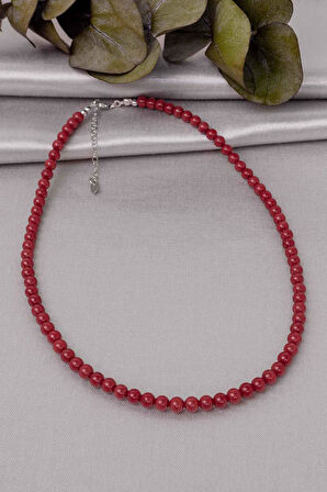 Mercan Taşı Kolye (925 Ayar Gümüş Aparatlı)