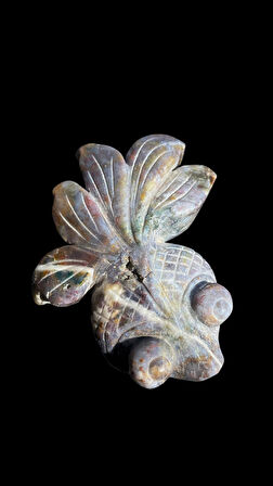 Balık Figürü Yosunlu Akik 