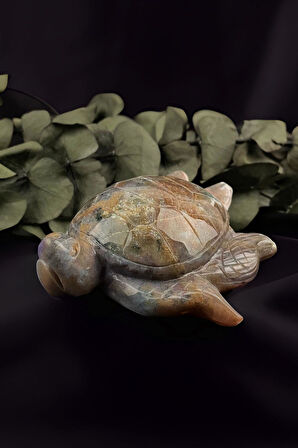 Kaplumbağa Figürlü Hint Akik Taşı