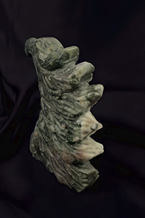 Kartal Figürlü Yosunlu Akik Taşı