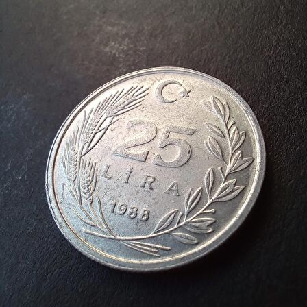 1988 alüminyum 25 lira ca/çil eski madeni para - 399636630dde2754a4