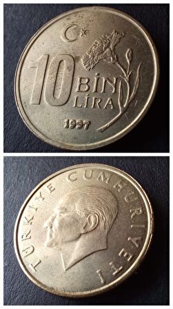 1997 10 bin lira CA/LEKELİ eski madeni para - 399636668ba0e7f8a0
