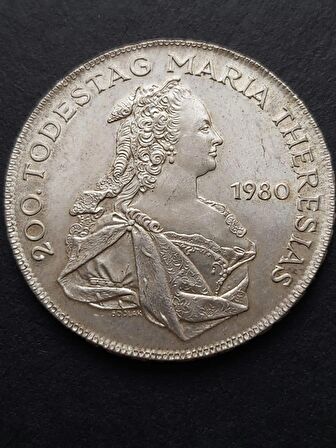 1980 Avusturya 500 Şilin 200.YIL Maria Theresia 24 Gram Gümüş (640) ÇA/ÇA+/ÇİL - 399636680762ec7fee