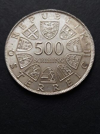 1980 Avusturya 500 Şilin 200.YIL Maria Theresia 24 Gram Gümüş (640) ÇA/ÇA+/ÇİL - 399636680762ec7fee