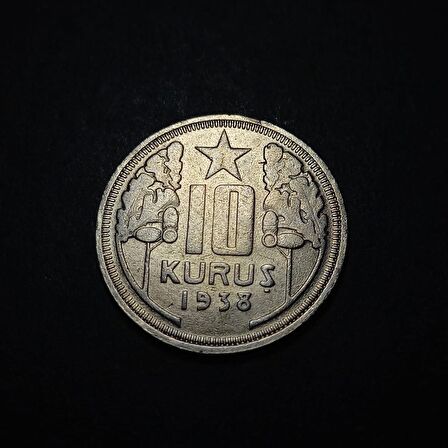 Escoines Koleksiyon 10 Kuruş 1938 ÇİL eski madeni para %75 Bakır - 39963668c9977f026b