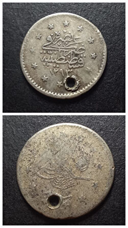 Escoines Koleksiyon 1293/11 II.Abdülhamid 1886 1 Kuruş Delik 1,12 Gram Gümüş - 399636693d580e7d2c