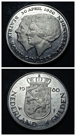 Escoines Koleksiyon 1980 Hollanda 1 Gulden CA eski yabancı madeni para - 3996366adaa2c86ae7