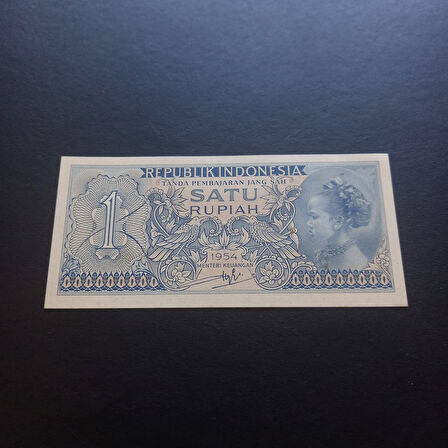 Escoines Koleksiyon 1954 Endonezya 1 Rupiah ÇİL (1954) eski yabancı kağıt para - 3996366b6e74535013