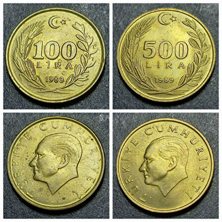 Escoines Koleksiyon 1989 100/500 Lira CA+/ÇİL eski madeni para - 3996366d71a328acf5