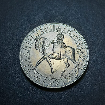 Escoines Koleksiyon 1977 Birleşik Krallık 25Pence - Saltanatın Gümüş Jübilesi Hatıra ÇİL Madeni Para