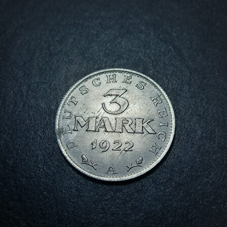 Escoines Koleksiyon 1922 Almanya 3 Mark Alüminyum Az çıkar CA yabancı madeni para 3996366f99c646f988