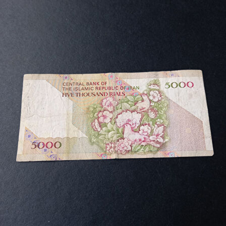 Escoines Koleksiyon 399636750c1b78a562 Iran 5000 Riyal Nadir çiçekli tip TEMİZ/ÇT eski kağıt para
