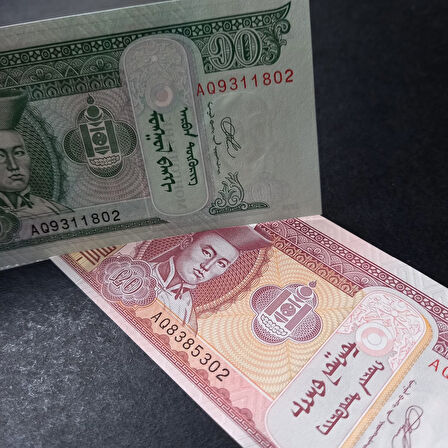Escoines Koleksiyon 39963675dd6388cbc7 2020 Moğolistan 10/20Tugrik takım eski yabancı ÇİL kağıt para