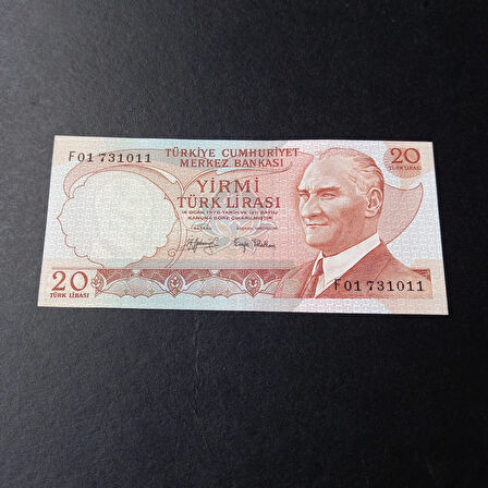 Escoines Koleksiyon 6367641f14cd677 6.Emisyon 3.Tertip F01 Serisi 20 Turk Lirası ÇİL eski kağıt para
